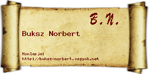 Buksz Norbert névjegykártya